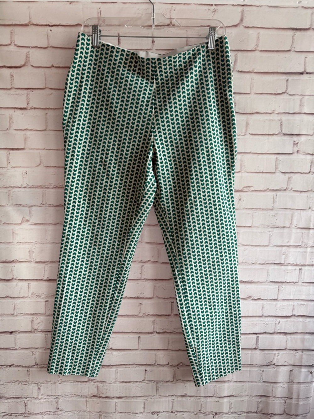 Green Moon Patterned Straight Leg Pants